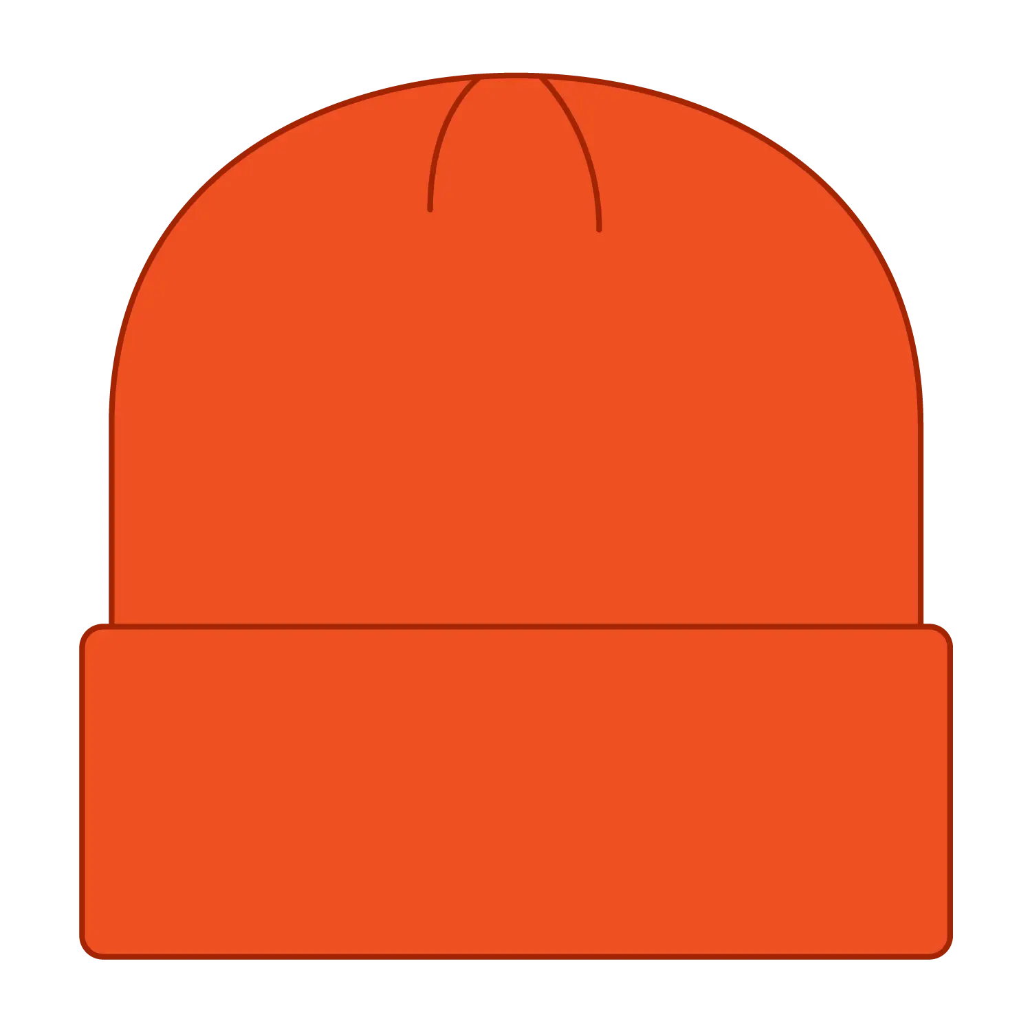 OTTO 82-404 12’’ Classic Knit Beanie W/ Cuff - N. Orange - N. Orange / 6 1/2’’ - 7 5/8’’