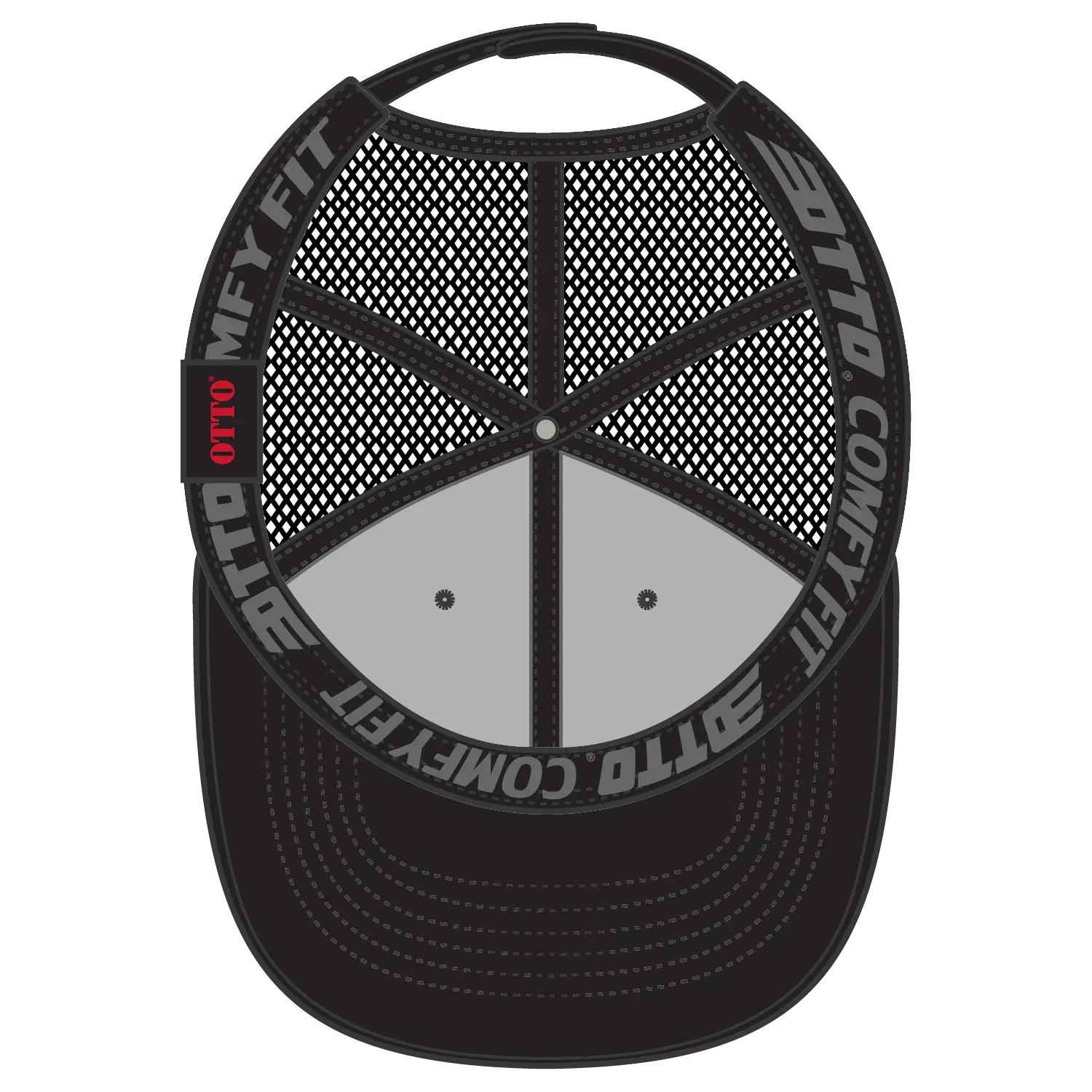 OTTO 83-1 ’OTTO Comfy Fit’ 6 Panel Low Profile Mesh Back Trucker Cap - Black - Black / 7 3/8’’ - 7 5/8’’