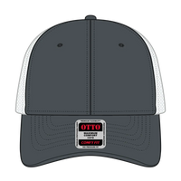 OTTO 83-1 ’OTTO Comfy Fit’ 6 Panel Low Profile Mesh Back Trucker Cap - Ch.Gry/Wht - Ch.Gry/Wht / 7 3/8’’ - 7 5/8’’