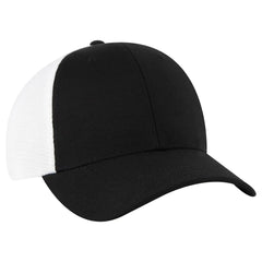 OTTO 83-1 ’OTTO Comfy Fit’ 6 Panel Low Profile Mesh Back Trucker Cap - Blk/Wht - Blk/Wht / 7 3/8’’ - 7 5/8’’