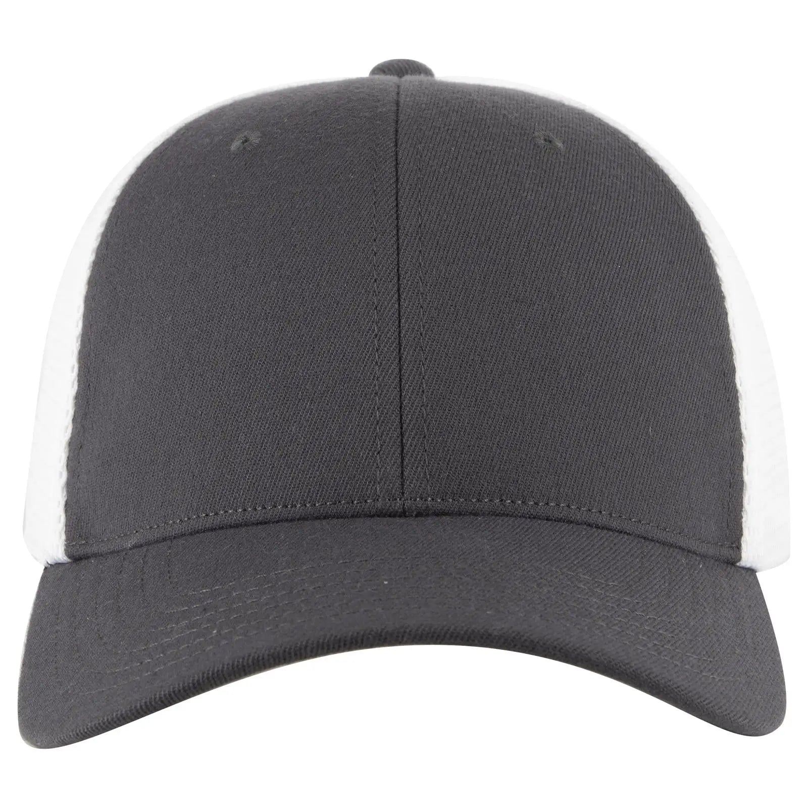 OTTO 83-1 ’OTTO Comfy Fit’ 6 Panel Low Profile Mesh Back Trucker Cap - Ch.Gry/Wht - Ch.Gry/Wht / 7 3/8’’ - 7 5/8’’