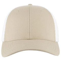 OTTO 83-1 ’OTTO Comfy Fit’ 6 Panel Low Profile Mesh Back Trucker Cap - Kha/Wht - Kha/Wht / 7 3/8’’ - 7 5/8’’