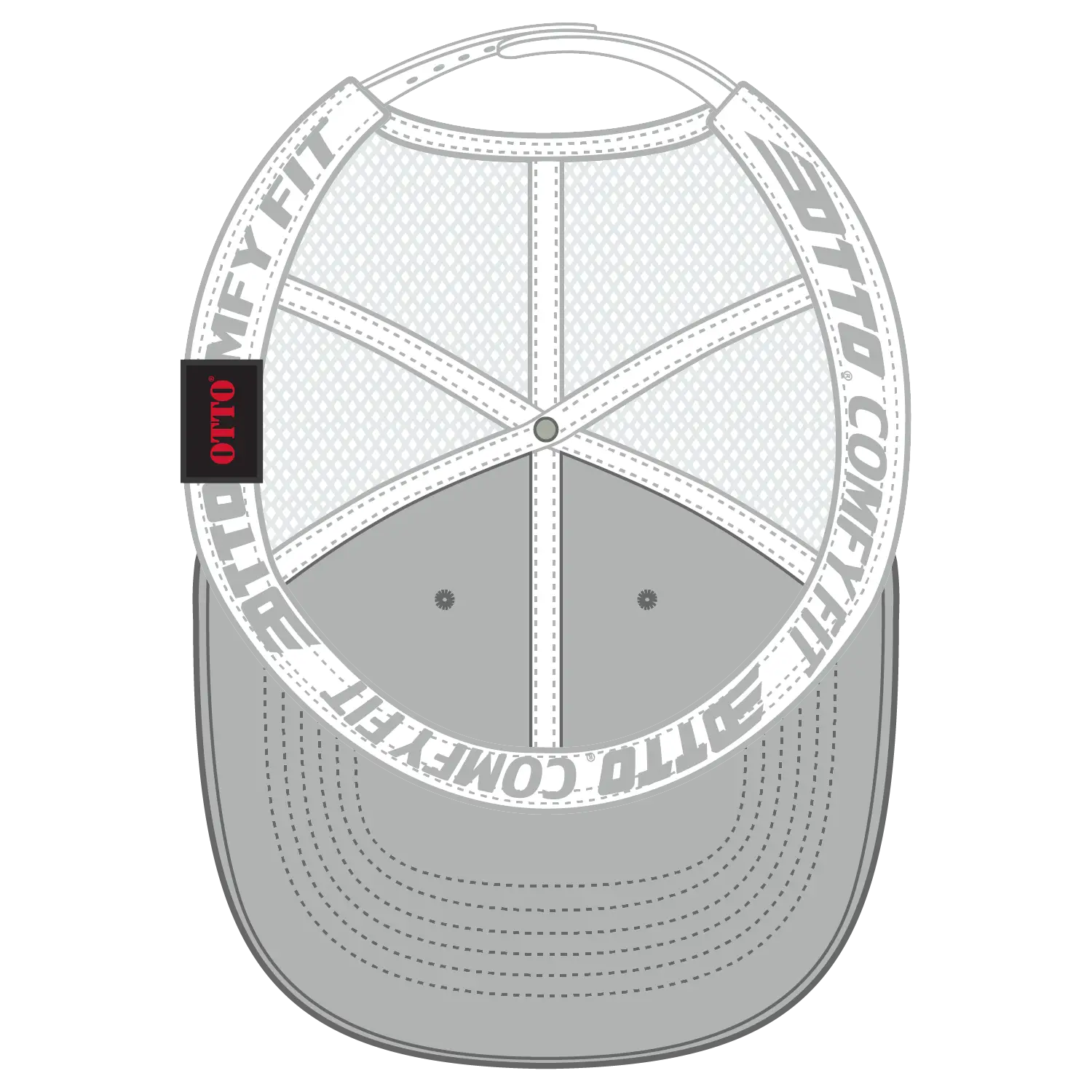 OTTO 83-1 ’OTTO Comfy Fit’ 6 Panel Low Profile Mesh Back Trucker Cap - Gry/Wht - Gry/Wht / 7 3/8’’ - 7 5/8’’