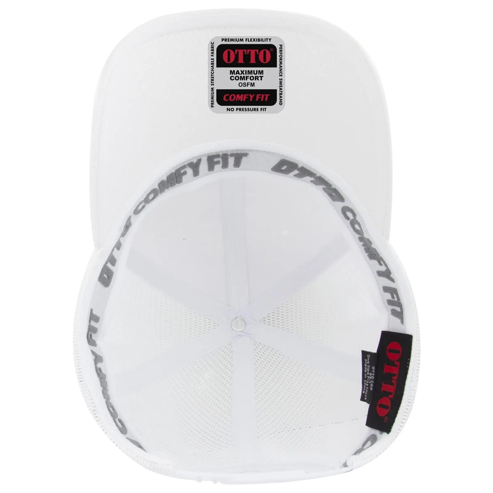 OTTO 83-1 ’OTTO Comfy Fit’ 6 Panel Low Profile Mesh Back Trucker Cap - White - White / 7 3/8’’ - 7 5/8’’