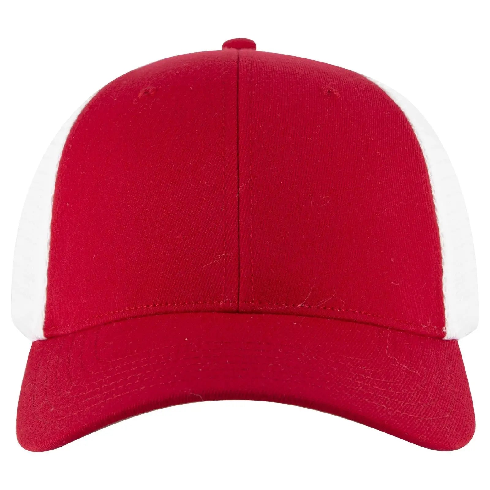 OTTO 83-1 ’OTTO Comfy Fit’ 6 Panel Low Profile Mesh Back Trucker Cap - Red/Wht - Red/Wht / 7 3/8’’ - 7 5/8’’