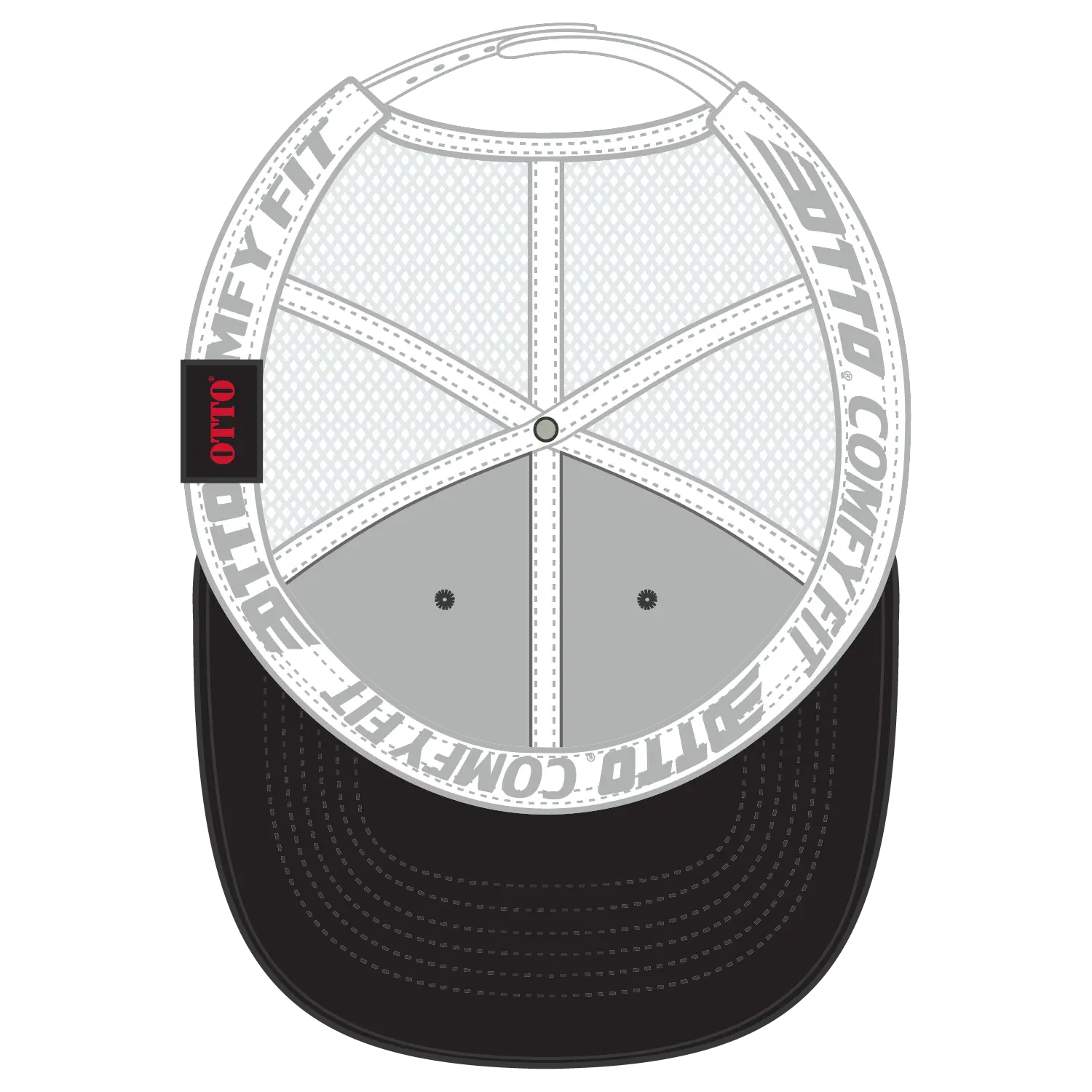 OTTO 83-1 ’OTTO Comfy Fit’ 6 Panel Low Profile Mesh Back Trucker Cap - Blk/Wht - Blk/Wht / 7 3/8’’ - 7 5/8’’