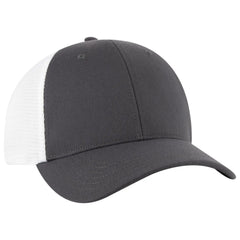 OTTO 83-1 ’OTTO Comfy Fit’ 6 Panel Low Profile Mesh Back Trucker Cap - Ch.Gry/Wht - Ch.Gry/Wht / 7 3/8’’ - 7 5/8’’