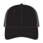 OTTO 83-1101 6 Panel Low Profile Mesh Back Trucker Cap - Black - Black / 6 1/2’’ - 7 5/8’’