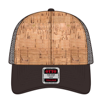OTTO 83-1212 6 Panel Low Profile Mesh Back Trucker Cap - D.Brn/Cork/D.Brn - D.Brn/Cork/D.Brn / 6 1/2’’ - 7 5/8’’