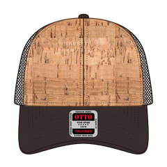 OTTO 83-1212 6 Panel Low Profile Mesh Back Trucker Cap - D.Brn/Cork/D.Brn - D.Brn/Cork/D.Brn / 6 1/2’’ - 7 5/8’’