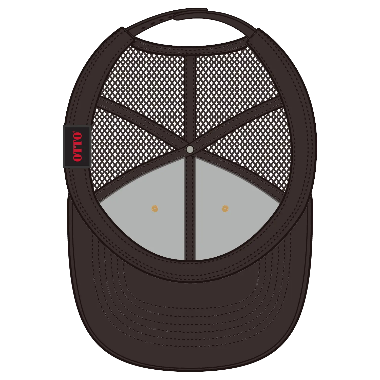OTTO 83-1212 6 Panel Low Profile Mesh Back Trucker Cap - D.Brn/Cork/D.Brn - D.Brn/Cork/D.Brn / 6 1/2’’ - 7 5/8’’