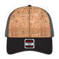 OTTO 83-1212 6 Panel Low Profile Mesh Back Trucker Cap - Blk/Cork/Blk - Blk/Cork/Blk / 6 1/2’’ - 7 5/8’’