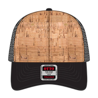 OTTO 83-1212 6 Panel Low Profile Mesh Back Trucker Cap - Blk/Cork/Blk - Blk/Cork/Blk / 6 1/2’’ - 7 5/8’’