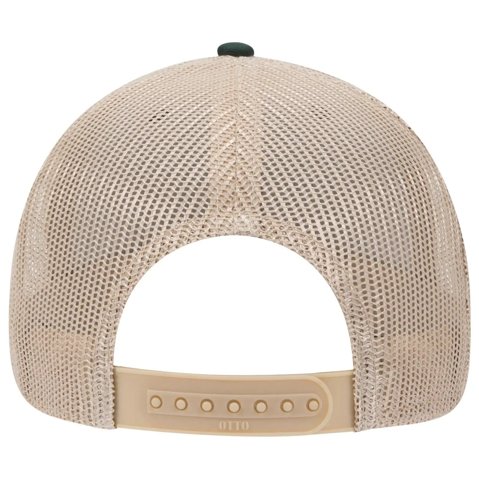 OTTO 83-1239 6 Panel Low Profile Mesh Back Trucker Cap - Dk.Grn/Dk.Grn/Kha - Dk.Grn/Dk.Grn/Kha / 6 1/2’’ - 7 5/8’’