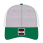 OTTO 83-1239 6 Panel Low Profile Mesh Back Trucker Cap - Kelly/HeatherGray/White - Kelly/HeatherGray/White / 6 1/2’’