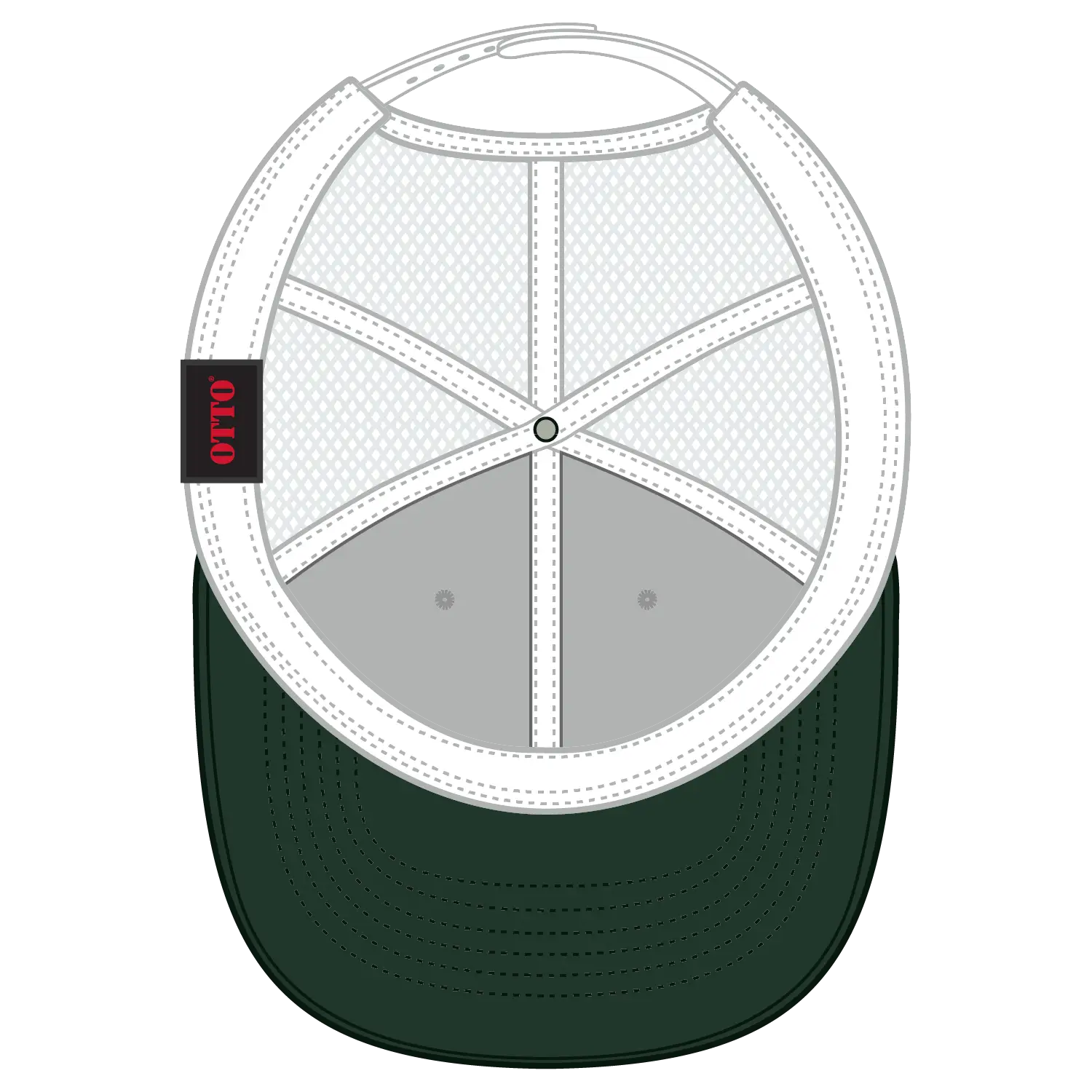 OTTO 83-1239 6 Panel Low Profile Mesh Back Trucker Cap - DarkGreen/HeatherGray/White - DarkGreen/HeatherGray/White / 6