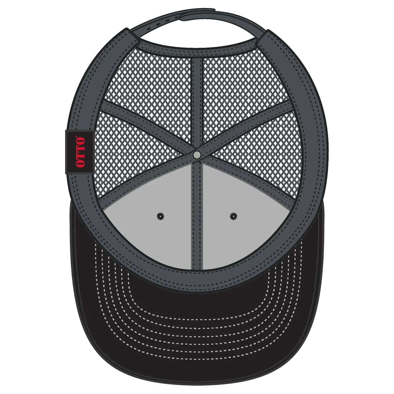 OTTO 83-1239 6 Panel Low Profile Mesh Back Trucker Cap - Blk/Ch.Gry/Ch.Gry - Blk/Ch.Gry/Ch.Gry / 6 1/2’’ - 7 5/8’’