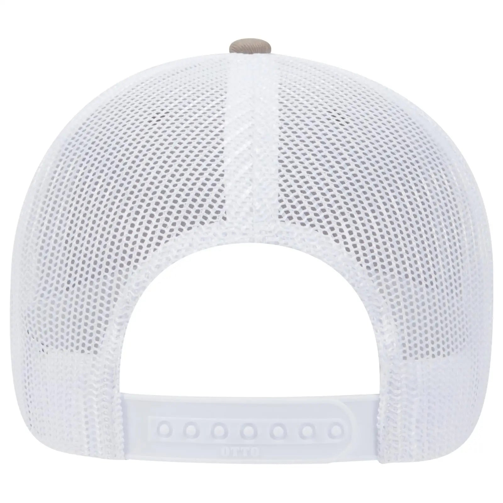 OTTO 83-1239 6 Panel Low Profile Mesh Back Trucker Cap - Dk.Kha/Dk.Kha/Wht - Dk.Kha/Dk.Kha/Wht / 6 1/2’’ - 7 5/8’’