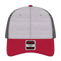 OTTO 83-1239 6 Panel Low Profile Mesh Back Trucker Cap - Red/HeatherGry/Black - Red/HeatherGry/Black / 6 1/2’’ - 7 5/8’’