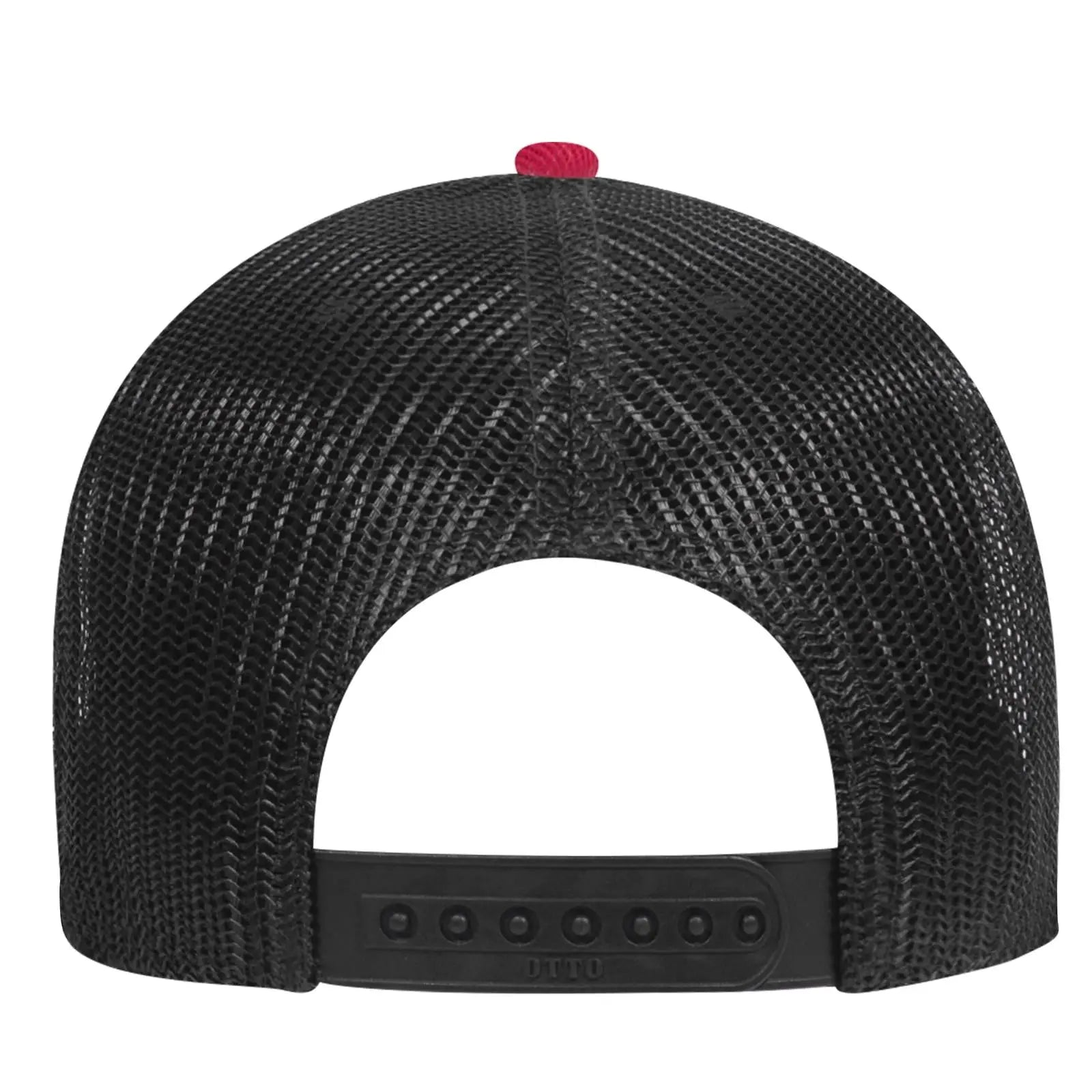 OTTO 83-1239 6 Panel Low Profile Mesh Back Trucker Cap - Red/HeatherGry/Black - Red/HeatherGry/Black / 6 1/2’’ - 7 5/8’’