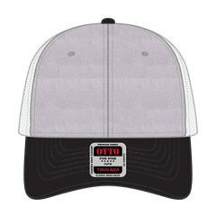 OTTO 83-1239 6 Panel Low Profile Mesh Back Trucker Cap - Black/HeatherGray/White - Black/HeatherGray/White / 6 1/2’’