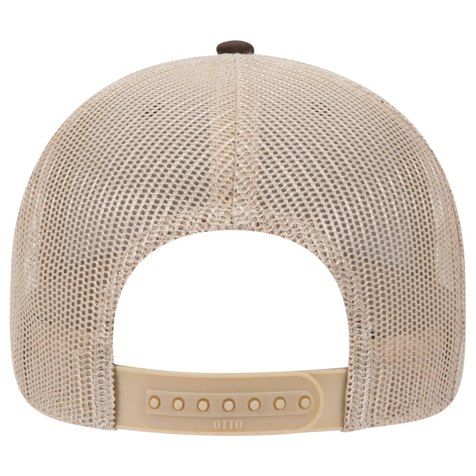 OTTO 83-1239 6 Panel Low Profile Mesh Back Trucker Cap - Dk.Brn/Dk.Brn/Kha - Dk.Brn/Dk.Brn/Kha / 6 1/2’’ - 7 5/8’’