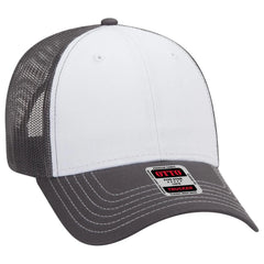 OTTO 83-1239 6 Panel Low Profile Mesh Back Trucker Cap - Ch.Gry/Wht/Ch.Gry - Ch.Gry/Wht/Ch.Gry / 6 1/2’’ - 7 5/8’’
