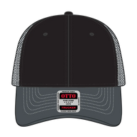 OTTO 83-1239 6 Panel Low Profile Mesh Back Trucker Cap - Ch.Gry/Blk/Ch.Gry - Ch.Gry/Blk/Ch.Gry / 6 1/2’’ - 7 5/8’’