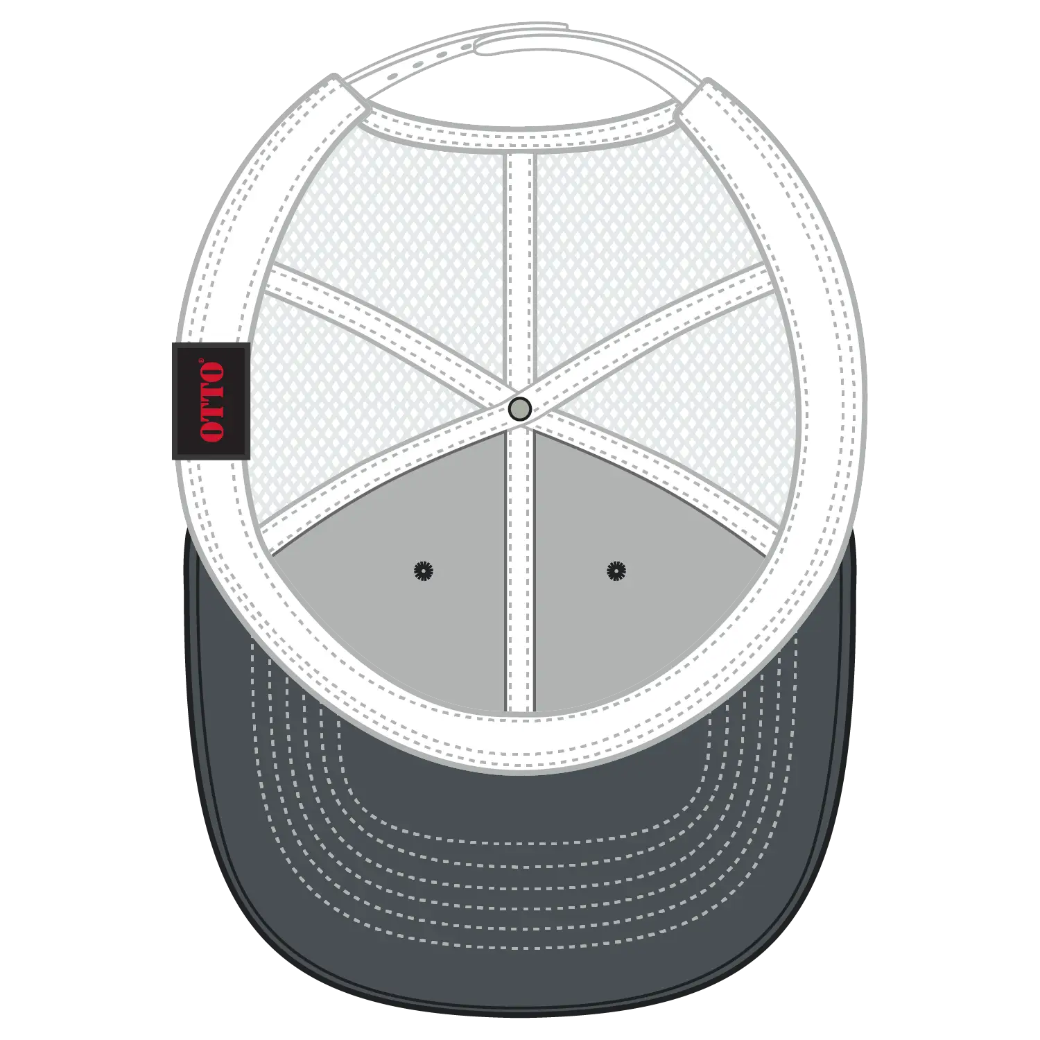 OTTO 83-1239 6 Panel Low Profile Mesh Back Trucker Cap - Ch.Gry/Ch.Gry/Wht - Ch.Gry/Ch.Gry/Wht / 6 1/2’’ - 7 5/8’’