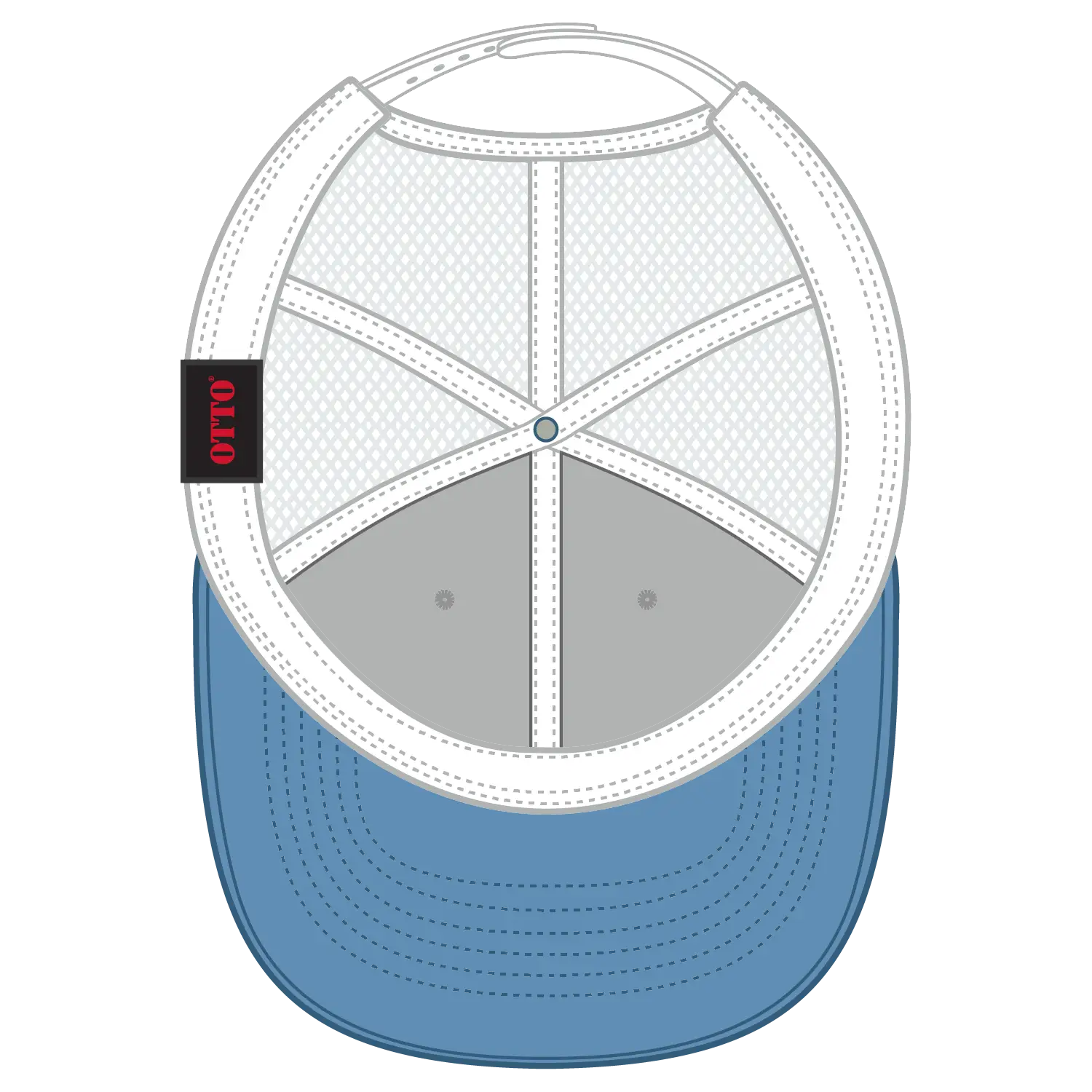 OTTO 83-1239 6 Panel Low Profile Mesh Back Trucker Cap - ColombianBlue/HeatherGray/White