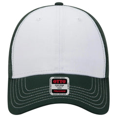 OTTO 83-1239 6 Panel Low Profile Mesh Back Trucker Cap - Dk.Grn/Wht/Dk.Grn - Dk.Grn/Wht/Dk.Grn / 6 1/2’’ - 7 5/8’’