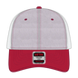 OTTO 83-1239 6 Panel Low Profile Mesh Back Trucker Cap - Red/HeatherGry/White - Red/HeatherGry/White / 6 1/2’’ - 7 5/8’’