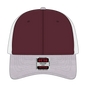 OTTO 83-1239 6 Panel Low Profile Mesh Back Trucker Cap - HeatherGray/Maroon/White - HeatherGray/Maroon/White / 6 1/2’’