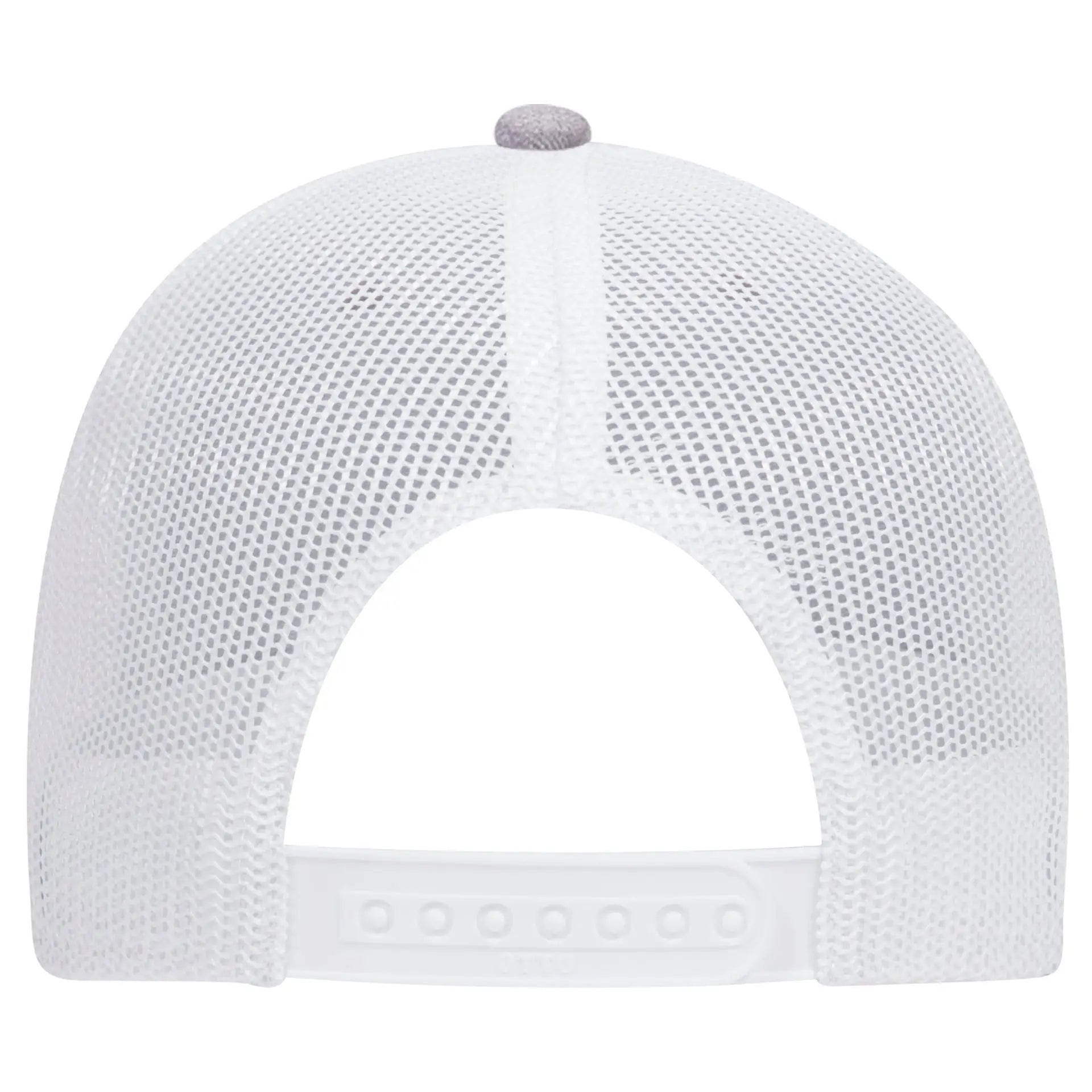 OTTO 83-1239 6 Panel Low Profile Mesh Back Trucker Cap - HeatherGray/HeatherGray/White - HeatherGray/HeatherGray/White