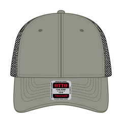 OTTO 83-1239 6 Panel Low Profile Mesh Back Trucker Cap - Ol.Grn/Ol.Grn/Blk - Ol.Grn/Ol.Grn/Blk / 6 1/2’’ - 7 5/8’’