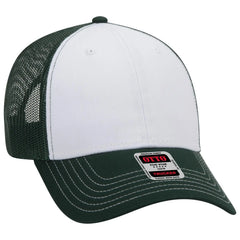OTTO 83-1239 6 Panel Low Profile Mesh Back Trucker Cap - Dk.Grn/Wht/Dk.Grn - Dk.Grn/Wht/Dk.Grn / 6 1/2’’ - 7 5/8’’