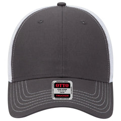 OTTO 83-1239 6 Panel Low Profile Mesh Back Trucker Cap - Ch.Gry/Ch.Gry/Wht - Ch.Gry/Ch.Gry/Wht / 6 1/2’’ - 7 5/8’’