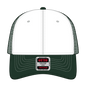 OTTO 83-1239 6 Panel Low Profile Mesh Back Trucker Cap - Dk.Grn/Wht/Dk.Grn - Dk.Grn/Wht/Dk.Grn / 6 1/2’’ - 7 5/8’’
