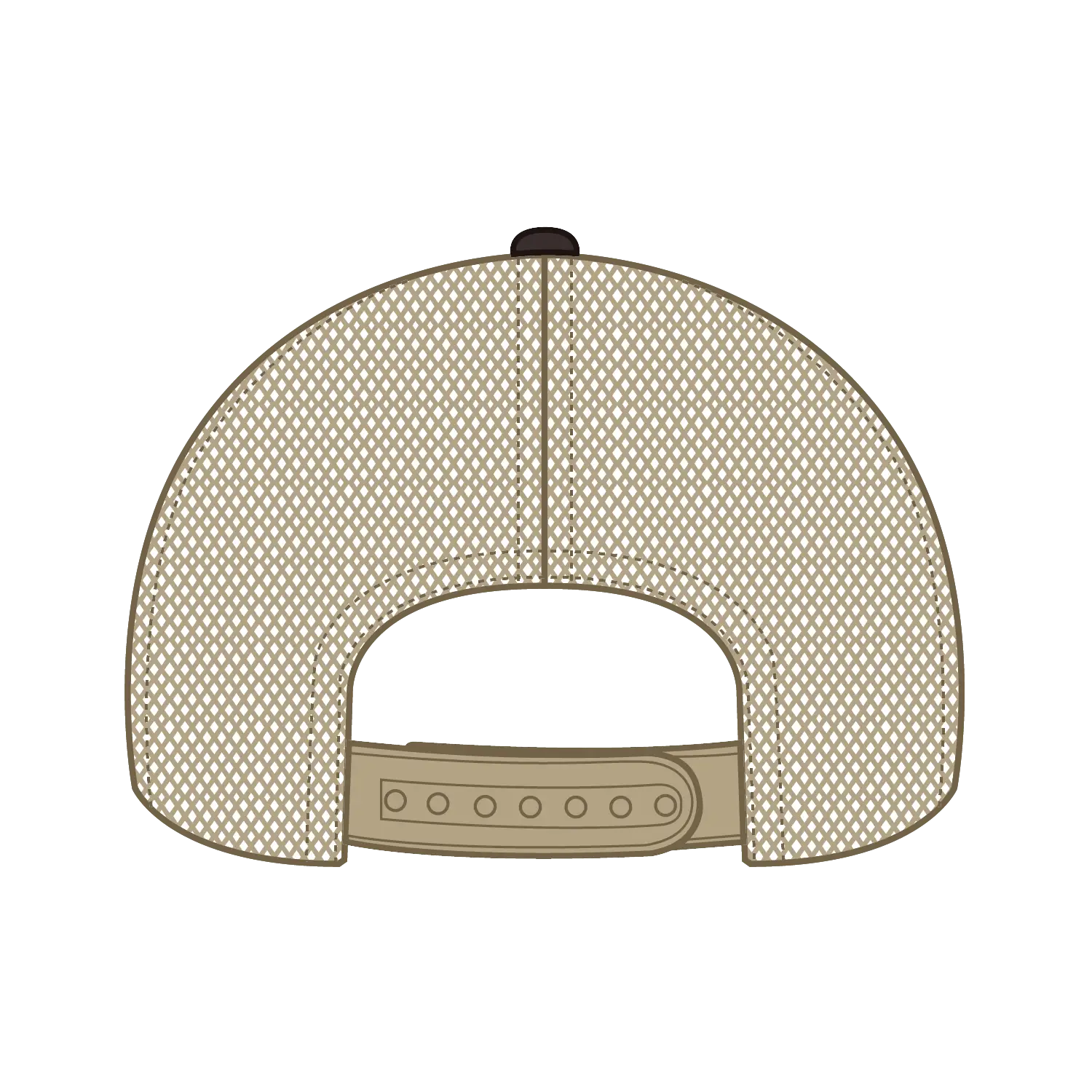 OTTO 83-1239 6 Panel Low Profile Mesh Back Trucker Cap - Dk.Brn/Dk.Brn/Kha - Dk.Brn/Dk.Brn/Kha / 6 1/2’’ - 7 5/8’’