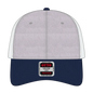 OTTO 83-1239 6 Panel Low Profile Mesh Back Trucker Cap - Navy/HeatherGray/White - Navy/HeatherGray/White / 6 1/2’’ - 7