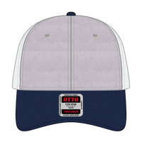 OTTO 83-1239 6 Panel Low Profile Mesh Back Trucker Cap - Navy/HeatherGray/White - Navy/HeatherGray/White / 6 1/2’’ - 7
