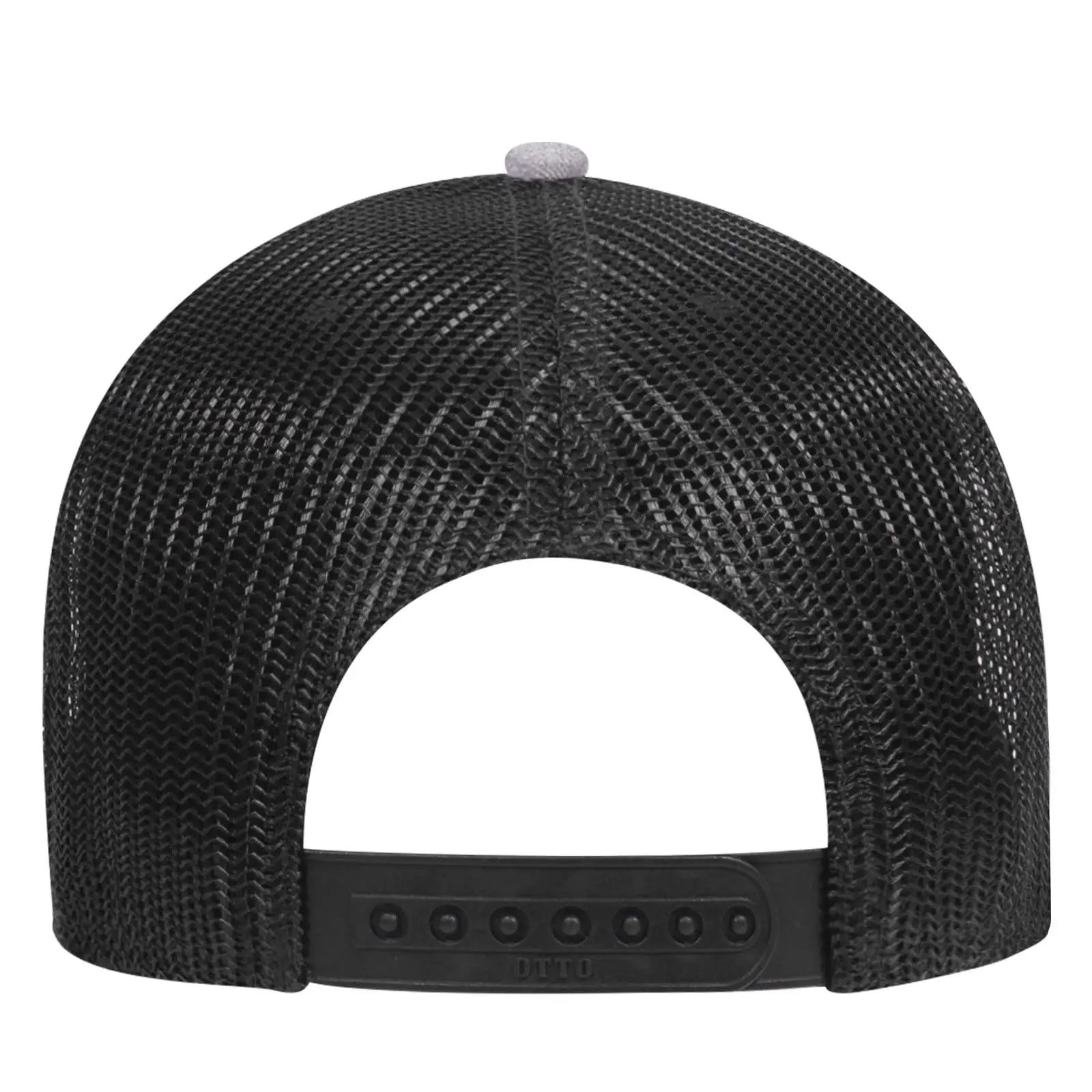 OTTO 83-1239 6 Panel Low Profile Mesh Back Trucker Cap - HeatherGray/Black/Black - HeatherGray/Black/Black / 6 1/2’’