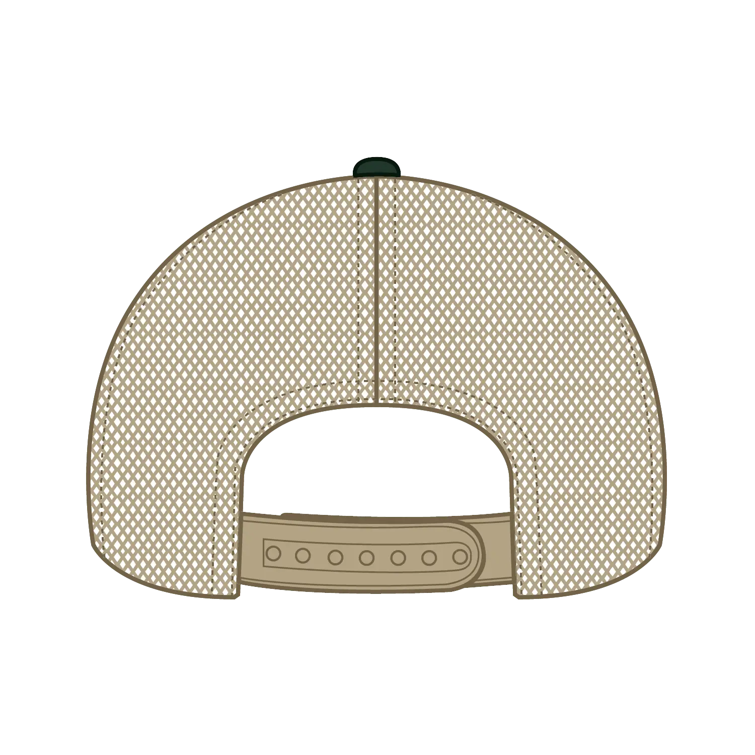 OTTO 83-1239 6 Panel Low Profile Mesh Back Trucker Cap - Dk.Grn/Dk.Grn/Kha - Dk.Grn/Dk.Grn/Kha / 6 1/2’’ - 7 5/8’’