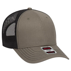 OTTO 83-1239 6 Panel Low Profile Mesh Back Trucker Cap - Ol.Grn/Ol.Grn/Blk - Ol.Grn/Ol.Grn/Blk / 6 1/2’’ - 7 5/8’’
