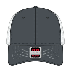 OTTO 83-1239 6 Panel Low Profile Mesh Back Trucker Cap - Ch.Gry/Ch.Gry/Wht - Ch.Gry/Ch.Gry/Wht / 6 1/2’’ - 7 5/8’’