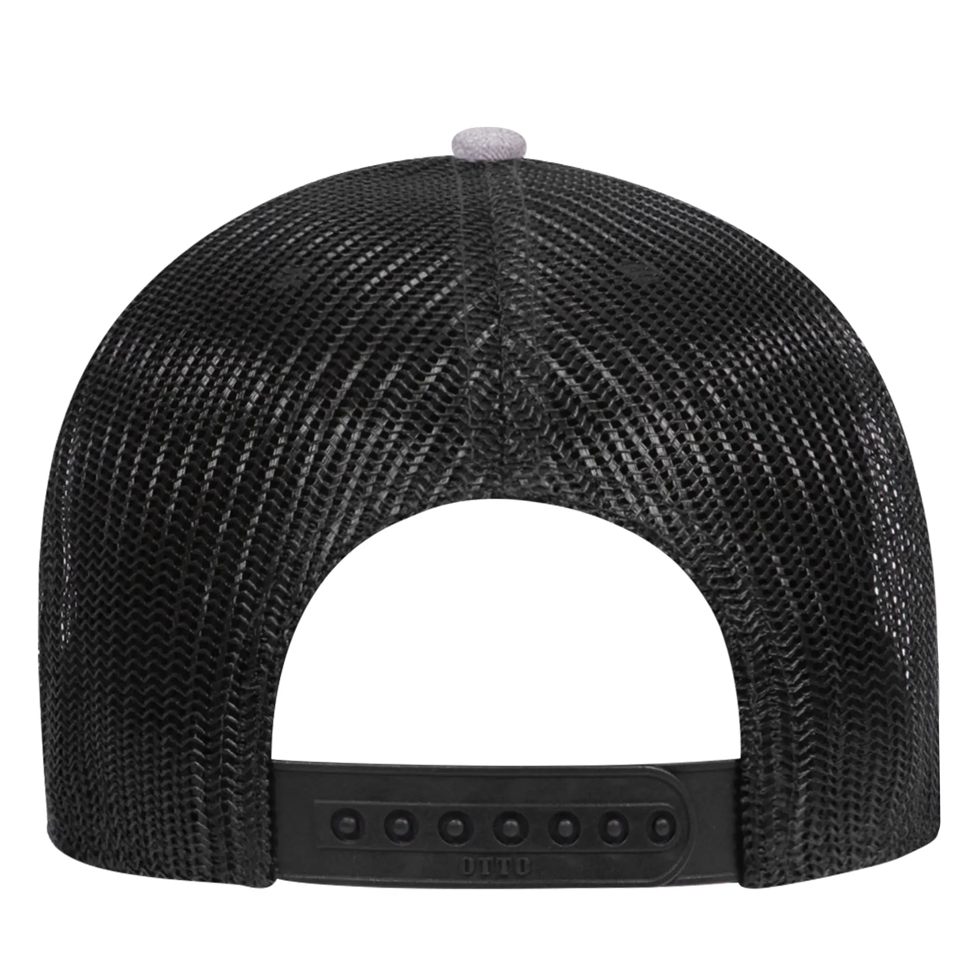 OTTO 83-1239 6 Panel Low Profile Mesh Back Trucker Cap - HeatherGray/Black/Black - HeatherGray/Black/Black / 6 1/2’’