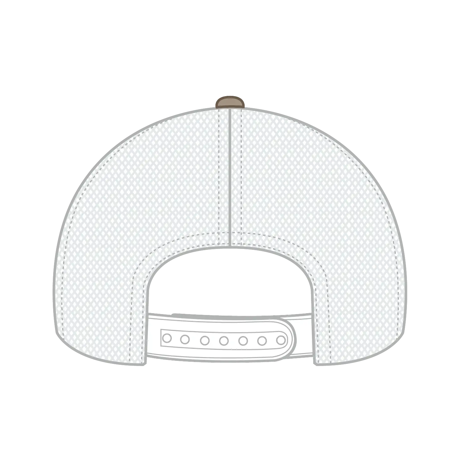 OTTO 83-1239 6 Panel Low Profile Mesh Back Trucker Cap - Dk.Kha/Dk.Kha/Wht - Dk.Kha/Dk.Kha/Wht / 6 1/2’’ - 7 5/8’’