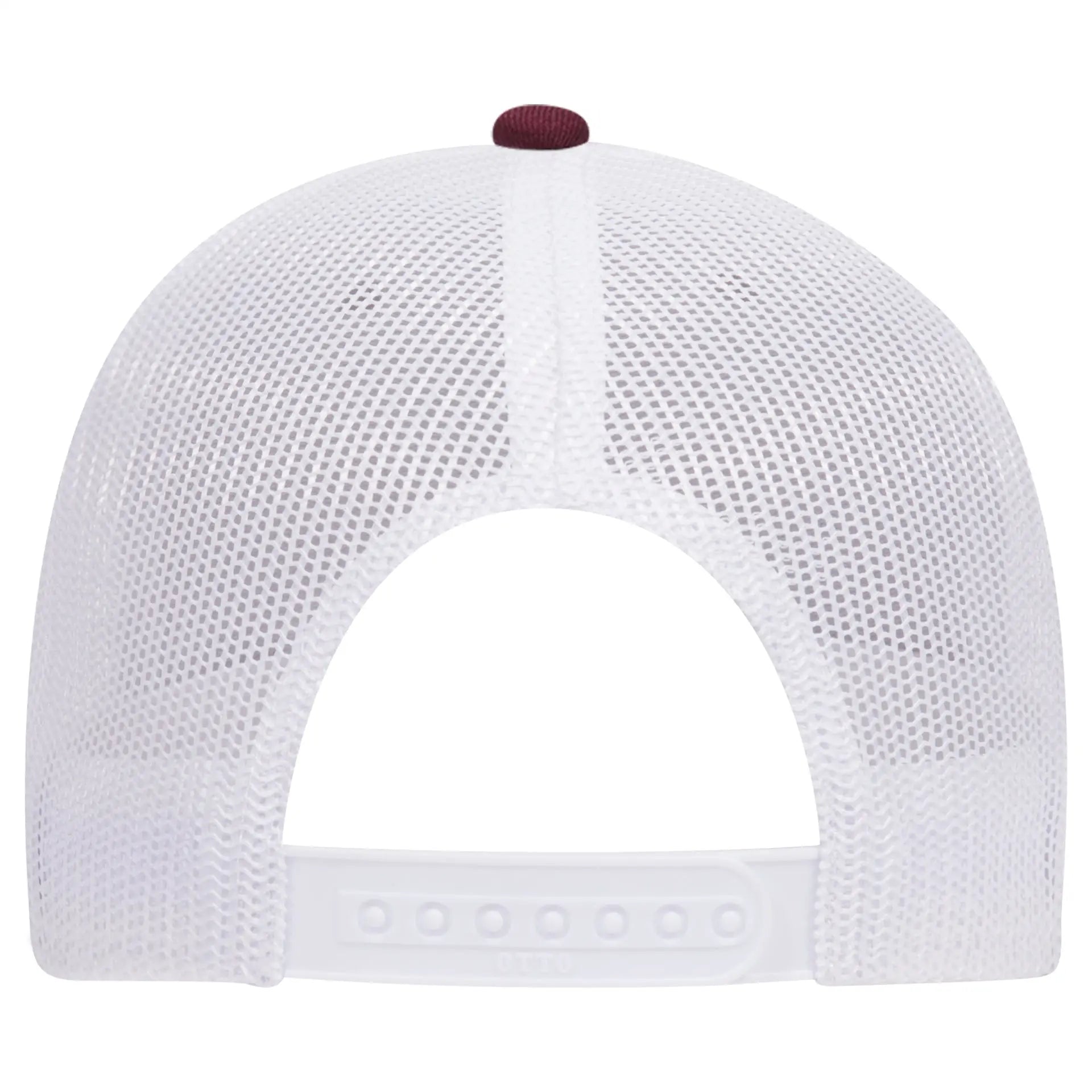 OTTO 83-1239 6 Panel Low Profile Mesh Back Trucker Cap - Maroon/HeatherGray/White - Maroon/HeatherGray/White / 6 1/2’’
