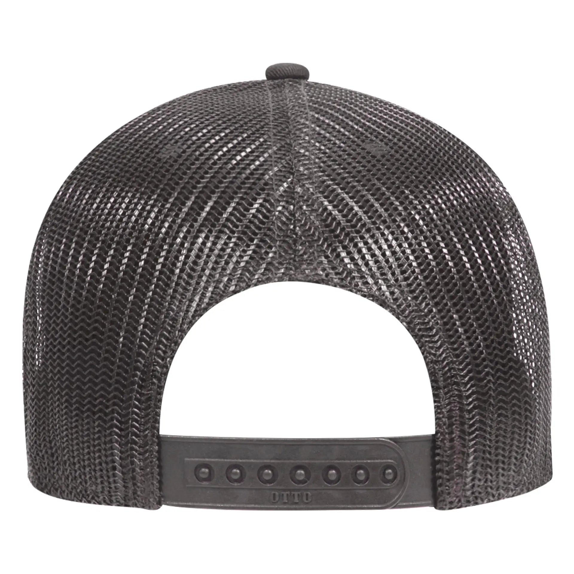 OTTO 83-1239 6 Panel Low Profile Mesh Back Trucker Cap - CharcoalGray/HeatherGray/CharcoalGray