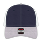 OTTO 83-1239 6 Panel Low Profile Mesh Back Trucker Cap - HeatherGray/Navy/White - HeatherGray/Navy/White / 6 1/2’’ - 7